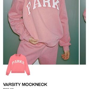 Parke Pink Varsity Mockneck Sweatshirt